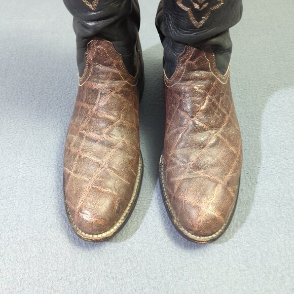 Lucchese 2000 Boots Men\'s 8.5 Brown With Black Uppers T000202 Western Cowboy main image 12